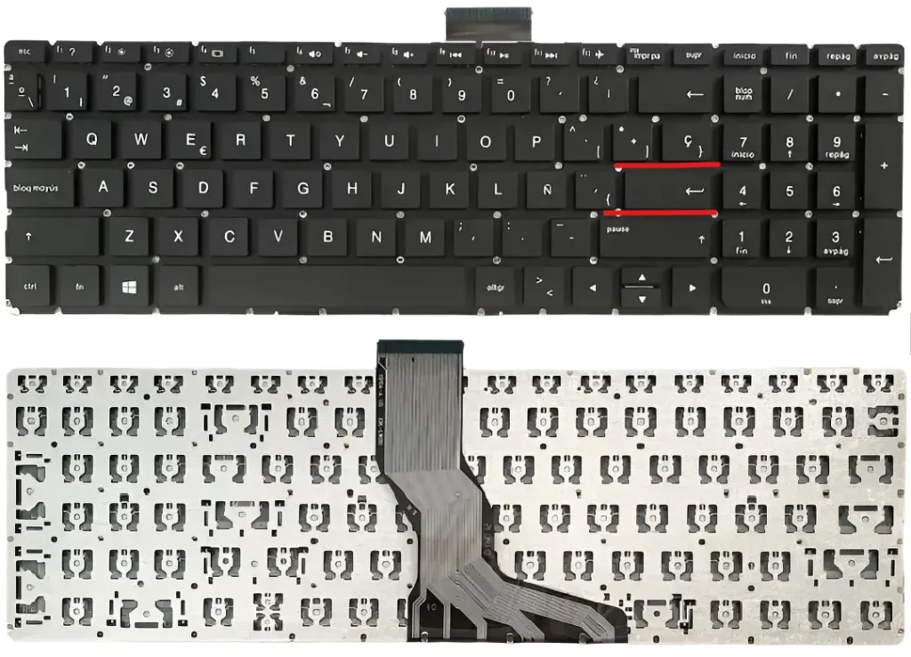TECLADO HP TECLADO HP 15-AB 15-AN 15-AK 15-AE 15-AX 15-BC 15-AU 15-AW 15-AK 15Z-AB (enter rectangular)