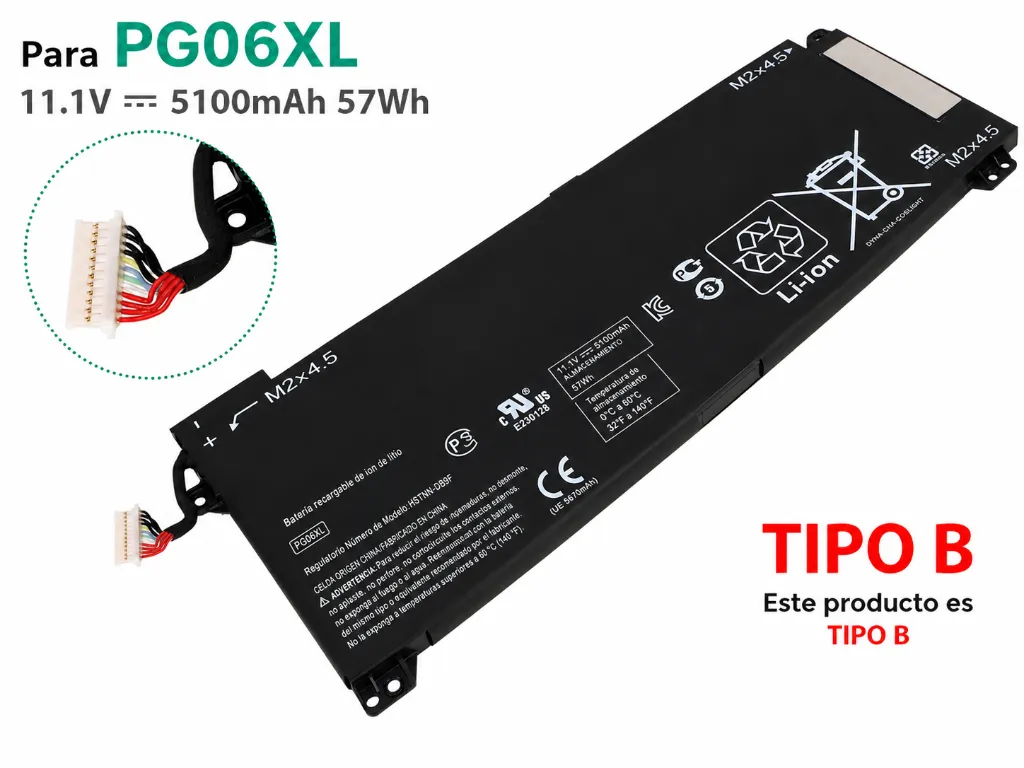 Batería para Hp PG06XL OMEN 15-DH SERIES / 15-DH1000 Series / 15-DH0000 Series