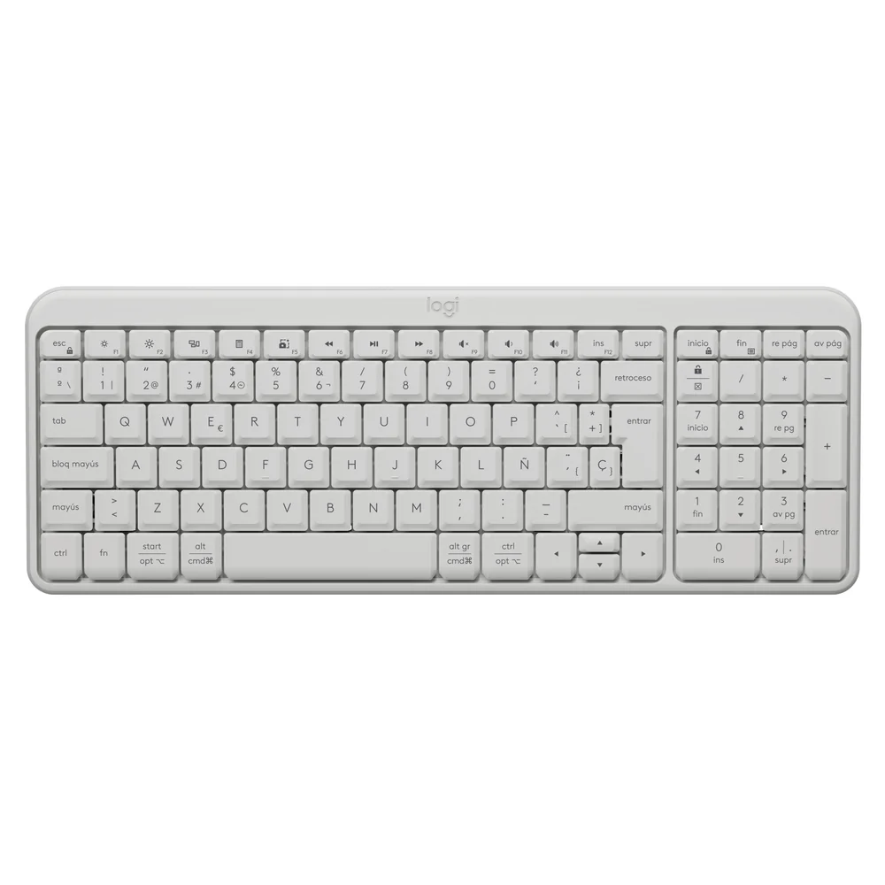 Teclado Inalámbrico Bluetooth Logitech K250 con Diseño Compacto, Blanco