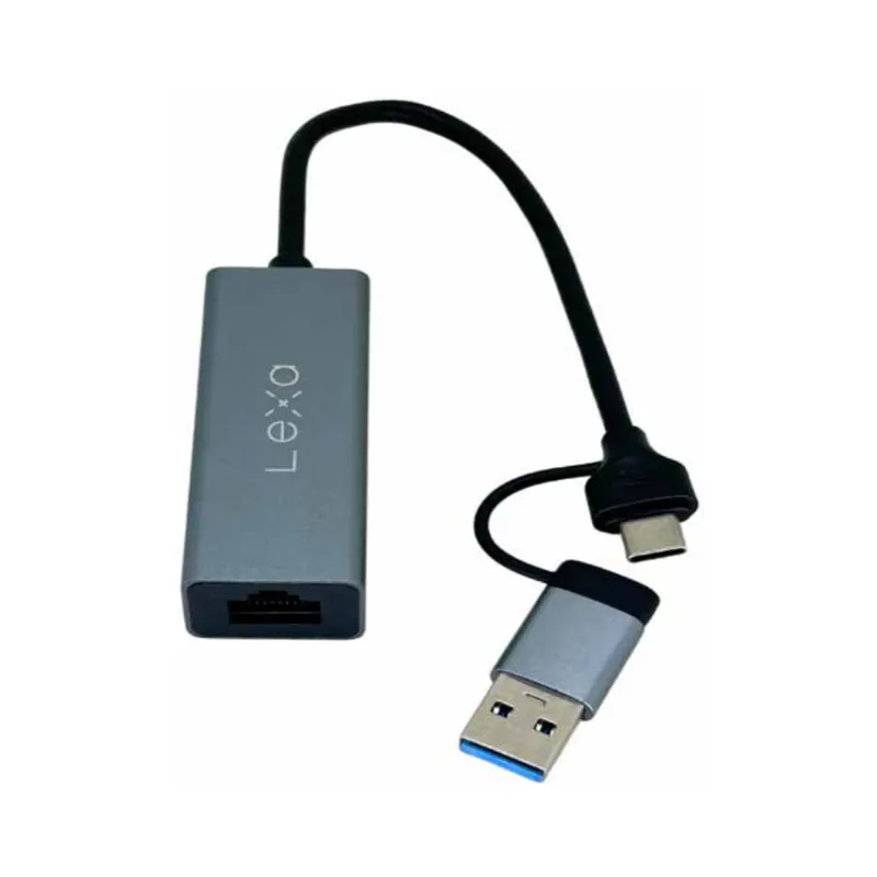 [ARJC45] Adaptador Usb a RJ45 Dual Type C / Usb Ethernet 10/100/1000 Mbps