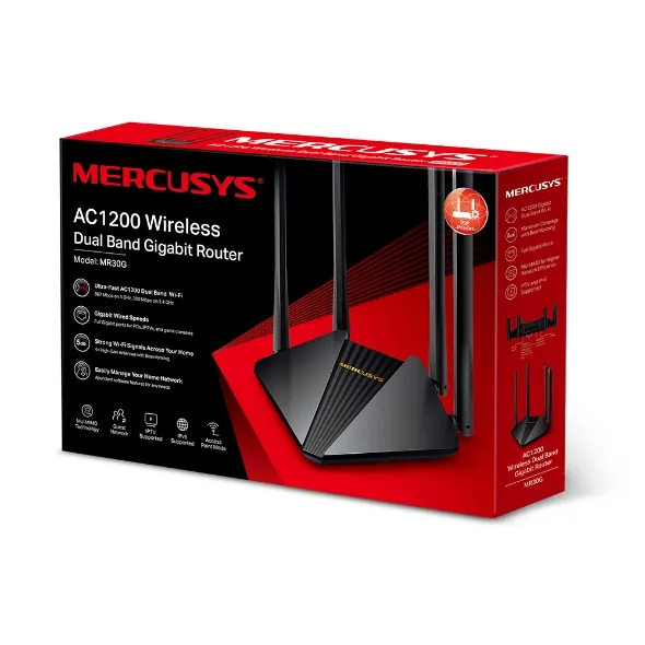 Router Gigabit inalámbrico de doble banda AC1200 Mercusys