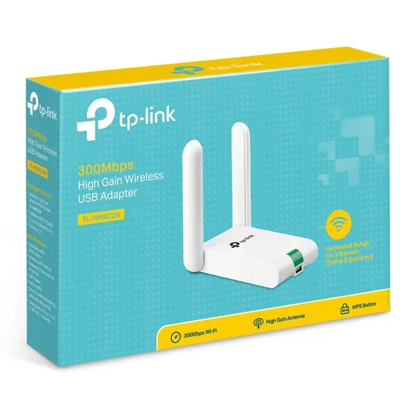 Tp-Link TL-WN822N Adaptador USB Inalámbrico de Alta Sensibilidad a 300 Mbps