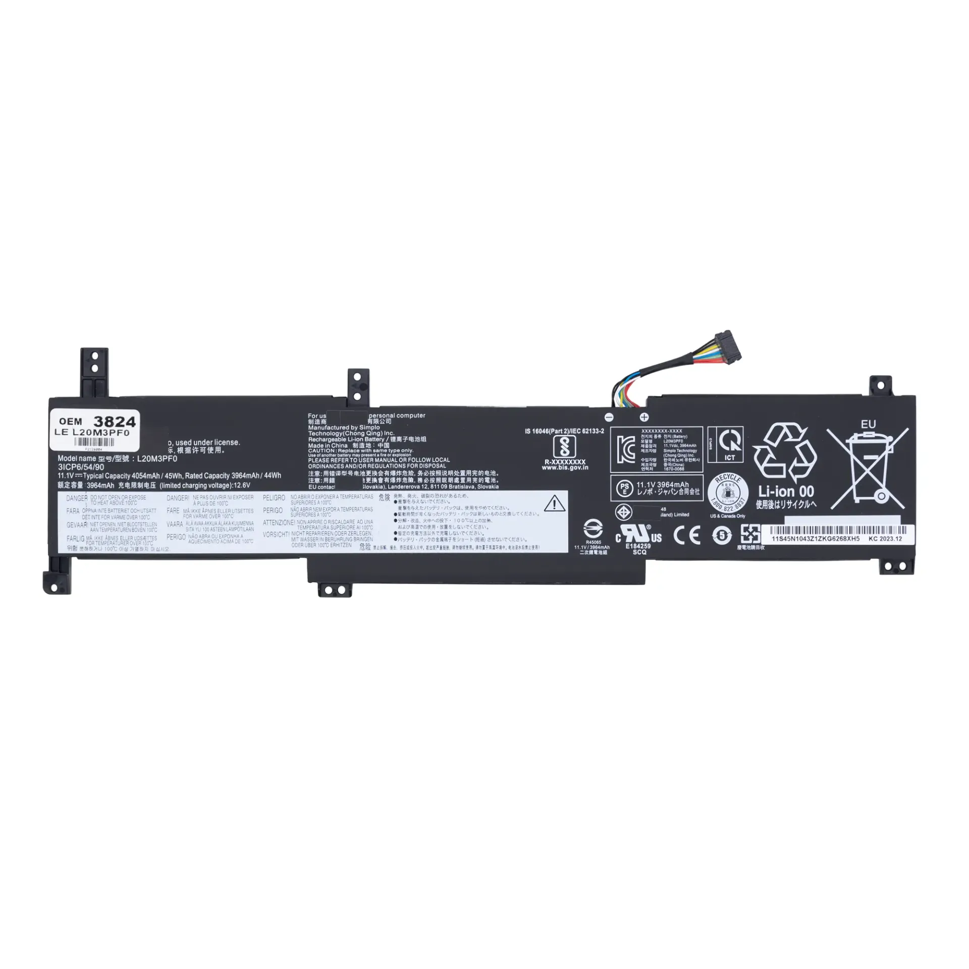 [A02649] BATERIA LENOVO S14 V14 V15 V17 G2-ITL G2-IJL G2-ALC, para IdeaPad 3-14ALC6 3-15ALC6 L20M3PF0 L20C2PF0