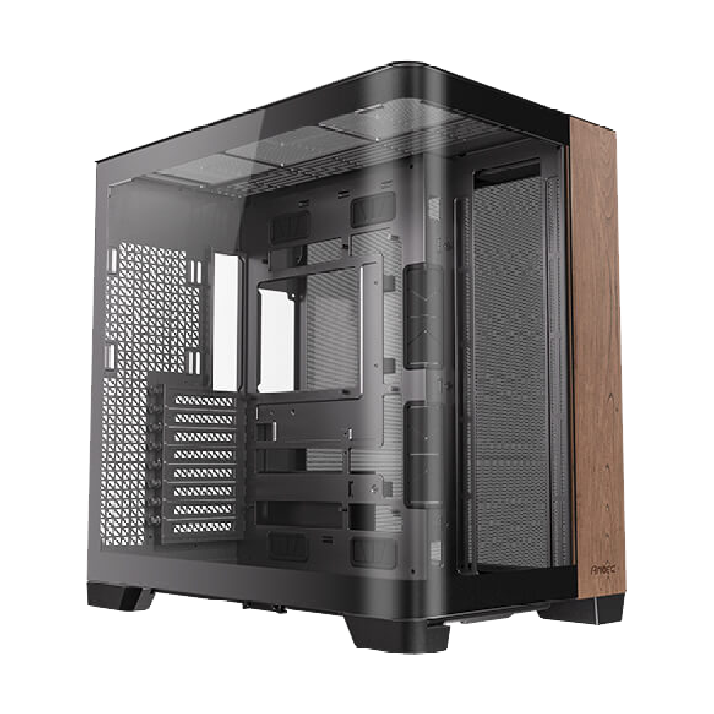 [SPE-16547] CAJA ANTEC C8 CURVO WOOD VIDRIO TEMPLADO NEGRA