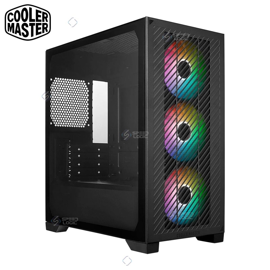 CAJA COOLER MASTER ELITE 301 VIDRIO TEMPLADO + 3 ARGB NEGRO