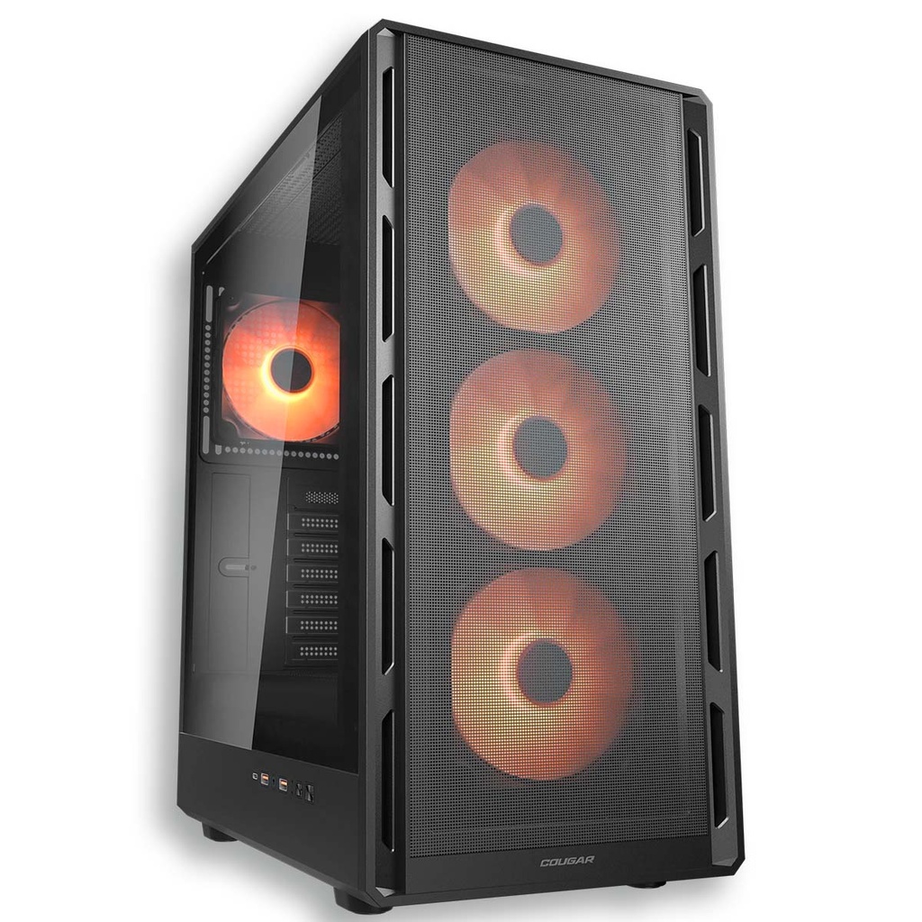 CAJA COUGAR AIRFACE PURE PRO VIDRIO TEMPLADO + 4 ARGB NEGRO