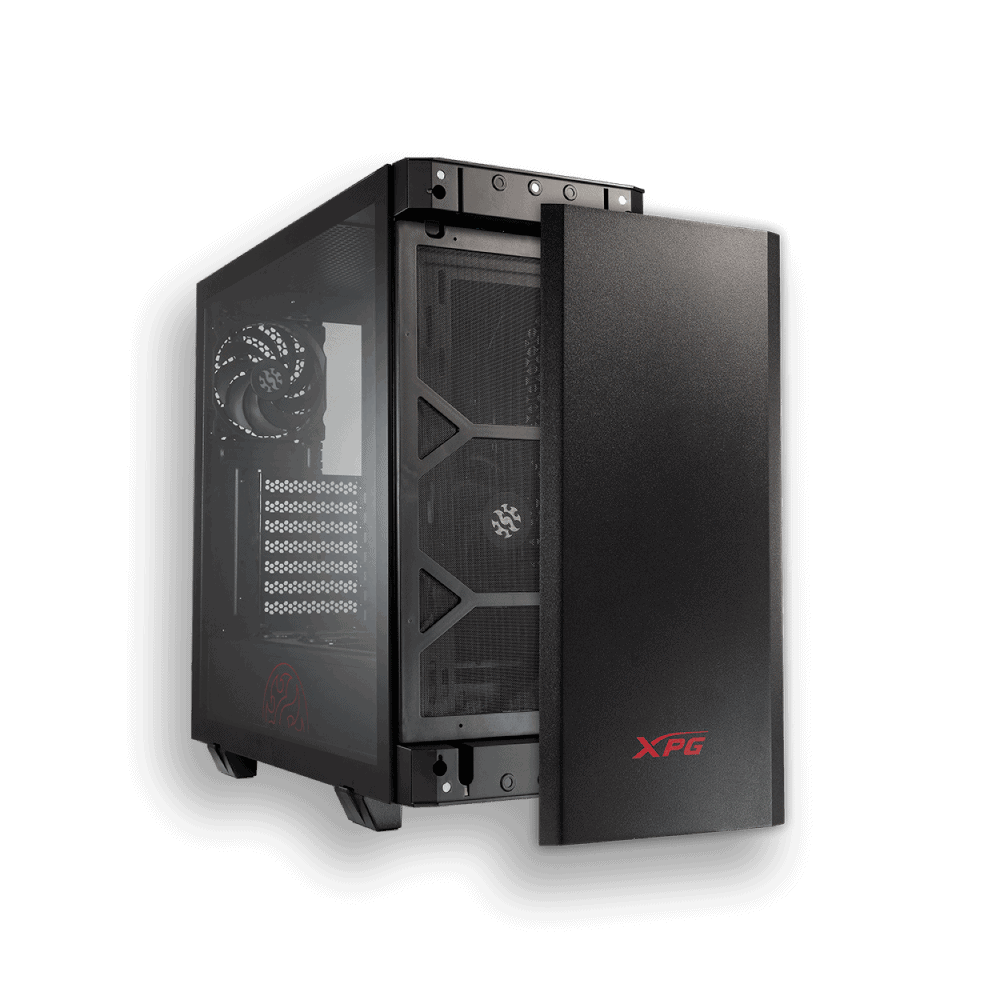 [SPE-16205] CAJA XPG INVADER VID. TEMP + 2 ARGB NEGRO