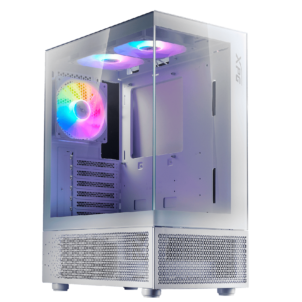 CAJA XPG INVADER X MINI VID TEMP + 5 ARGB BLANCO