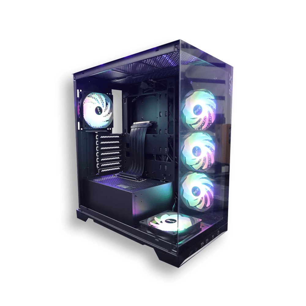 CAJA XPG INVADER X NEGRA VIDRIO TEMPLADO + 5 ARGB