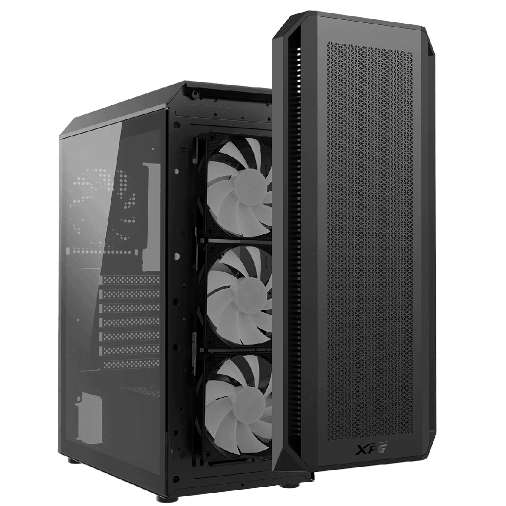 [SPE-16571] CAJA XPG VALOR AIR PLUS VID. TEMP + 4 ARGB NEGRO