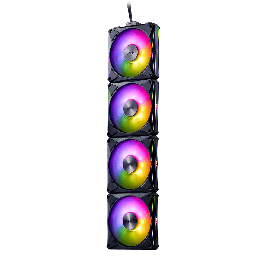 KITx4 VENTIL XPG HURRICANE MAGNETICOS 120 ARGB PWM NEGRO