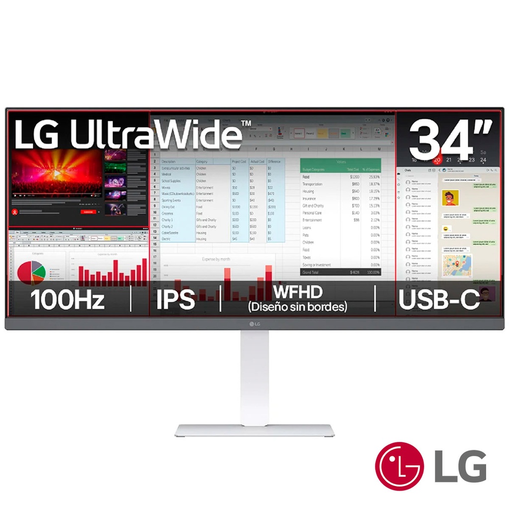 [SPE-15437] LED LG 34" IPS WFHD (1ms-100Hz) 34U530A-W U5 AJUSTABLE ULTRAWIDE