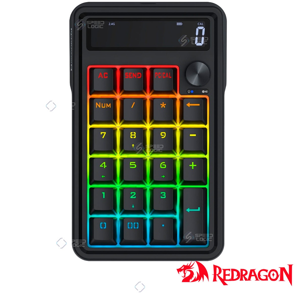 [SPE-20268] TECLADO NUMERICO REDRAGON K733-RGB-WL COVE INALAMBRICO / USB-C / LCD