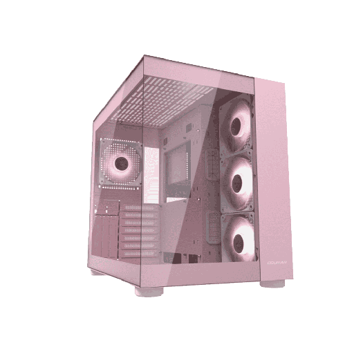 CAJA COUGAR FV150 VIDRIO TEMPLADO + 4 FAN ARGB ROSADA
