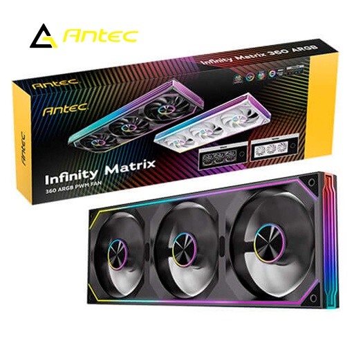 VENTILADORES 3en1 ANTEC INFINITY MATRIX NEGRO 360 ARGB