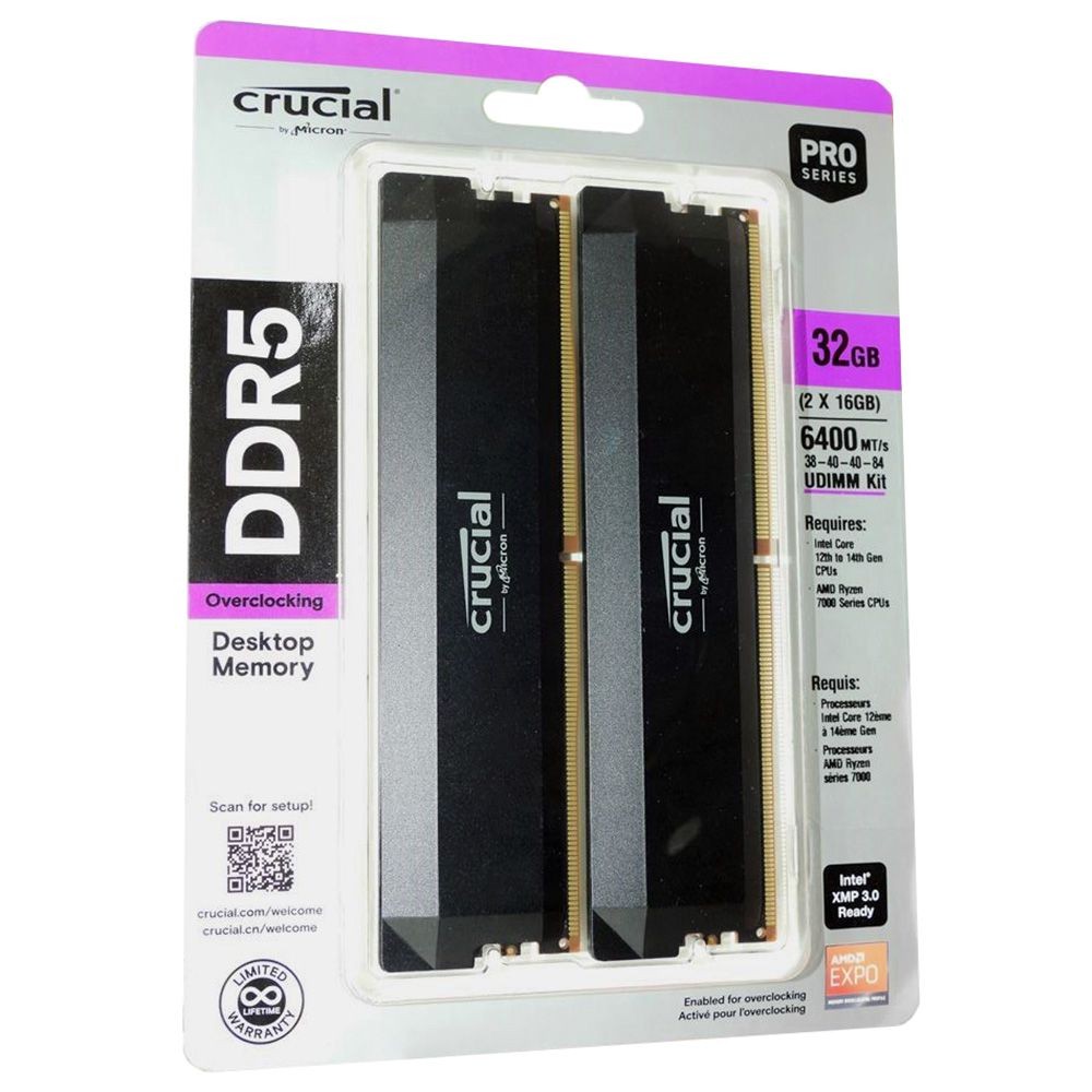 Memoria Ram PC Crucial Pro 32GB DDR5 6400MHZ
