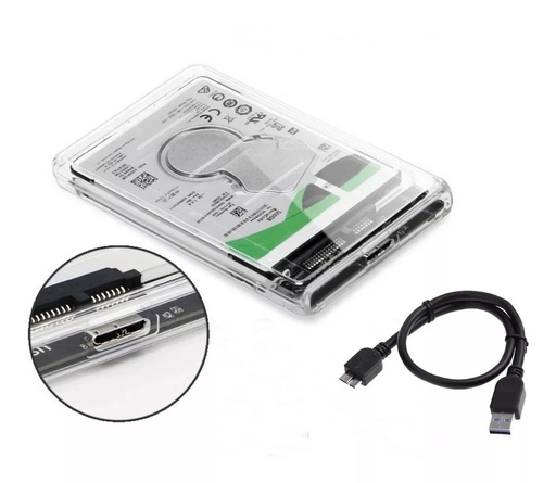 Caja Externa Disco Duro Externo Enclosure 2.5 Usb 3.0 Transparente