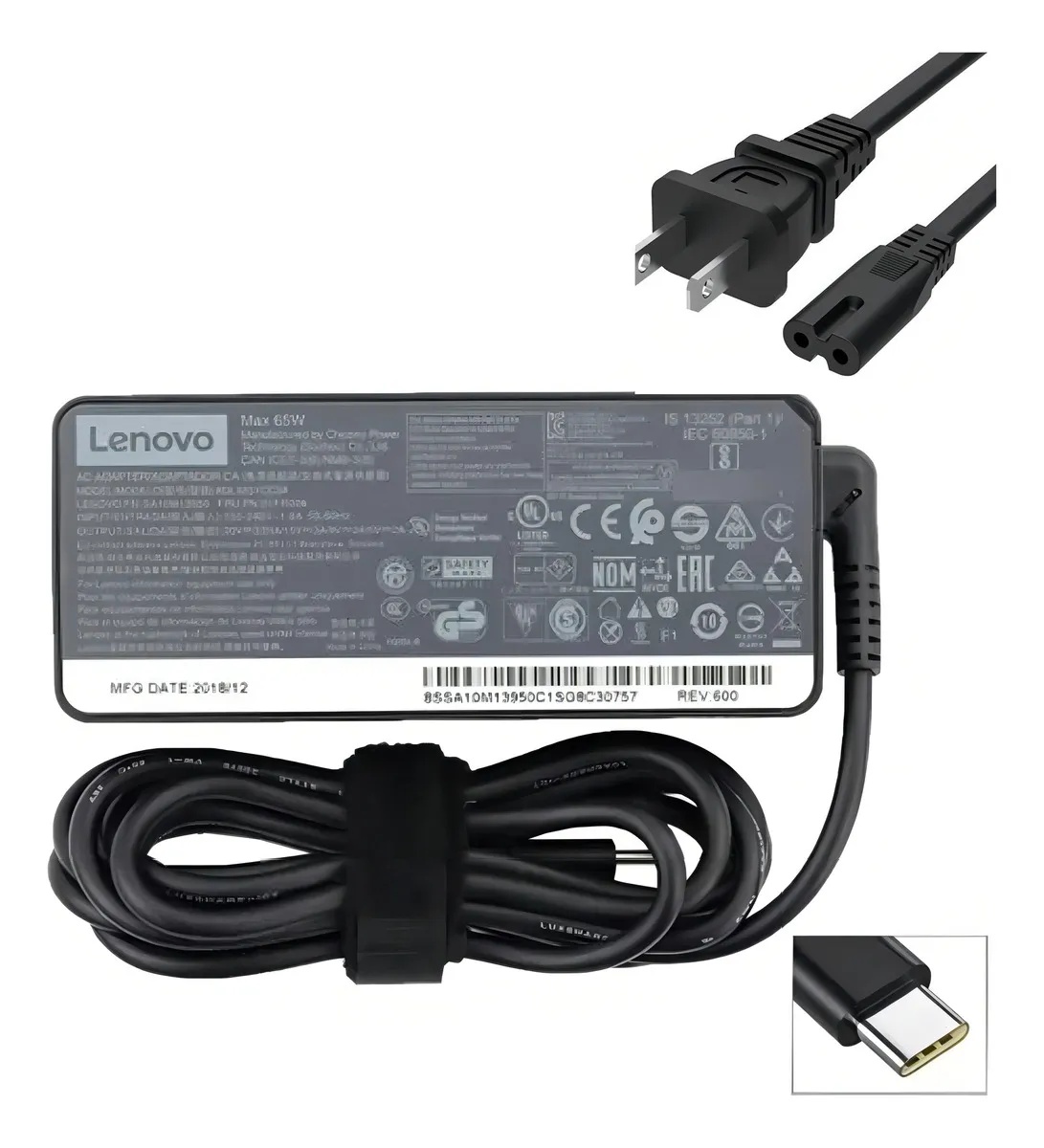 CARGADOR LENOVO TIPO C 65W ORIGINAL