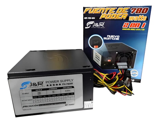 Fuente Poder J&R ATX-780 PSU-004