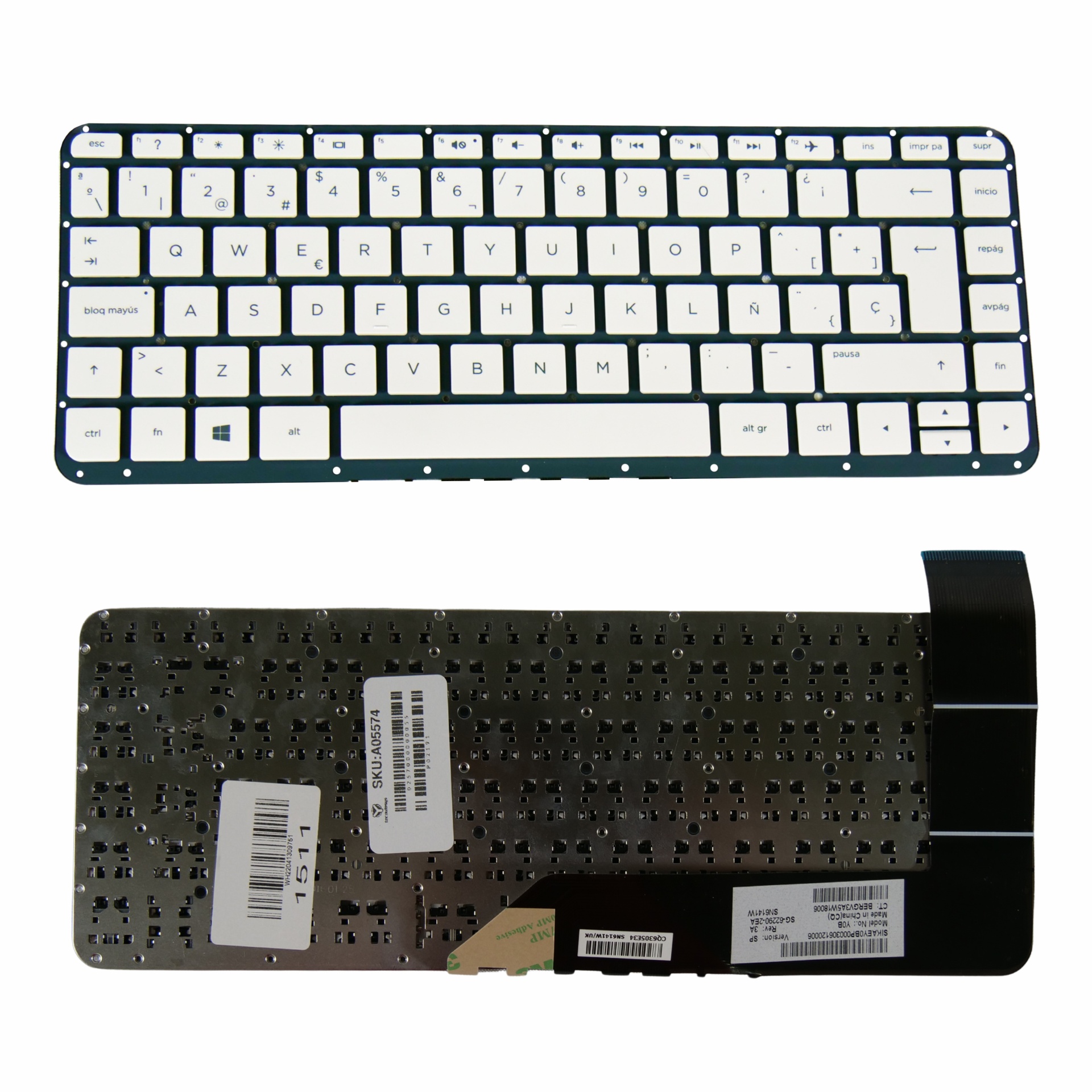 Teclado Hp 14-P 13-C 14-Z028LA  14-P 13-C 14Z-V 14-P 14-A 14-V BLANCO